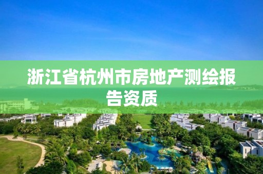 浙江省杭州市房地产测绘报告资质