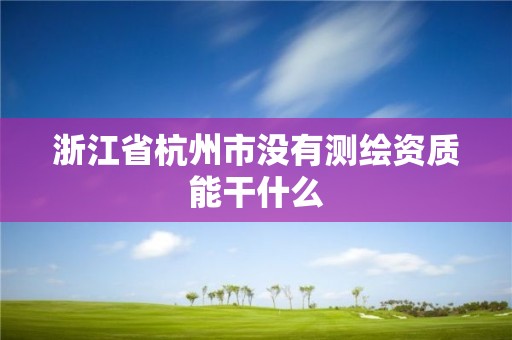 浙江省杭州市没有测绘资质能干什么