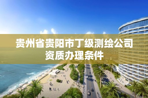 贵州省贵阳市丁级测绘公司资质办理条件