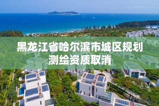 黑龙江省哈尔滨市城区规划测绘资质取消