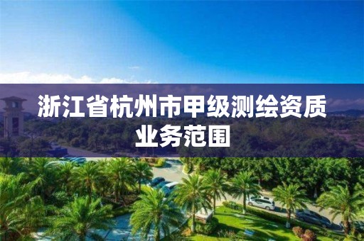 浙江省杭州市甲级测绘资质业务范围