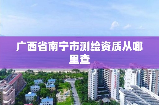 广西省南宁市测绘资质从哪里查