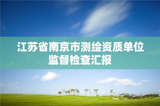 江苏省南京市测绘资质单位监督检查汇报