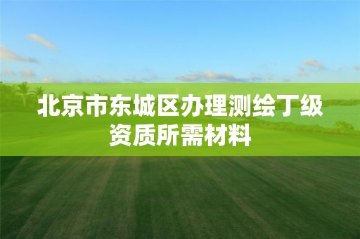 北京市东城区办理测绘丁级资质所需材料