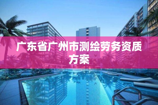 广东省广州市测绘劳务资质方案