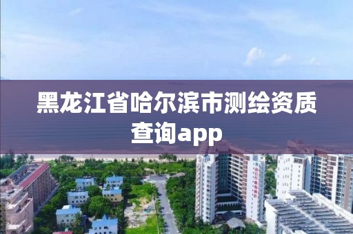 黑龙江省哈尔滨市测绘资质查询app