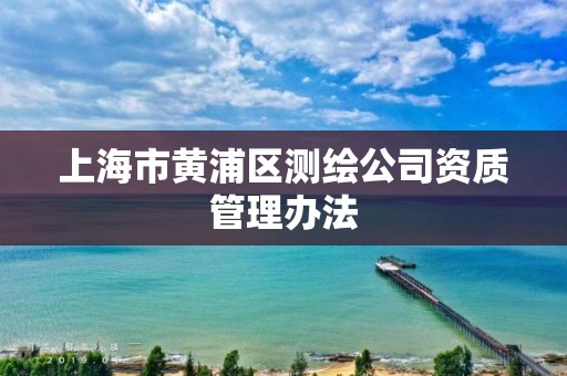 上海市黄浦区测绘公司资质管理办法