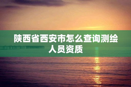 陕西省西安市怎么查询测绘人员资质