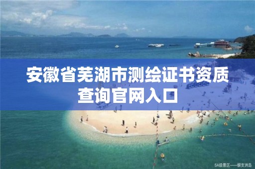 安徽省芜湖市测绘证书资质查询官网入口