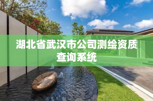 湖北省武汉市公司测绘资质查询系统