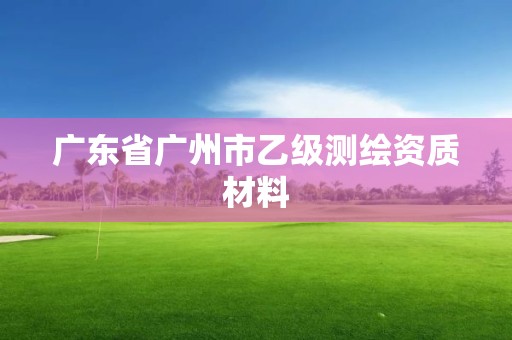 广东省广州市乙级测绘资质材料