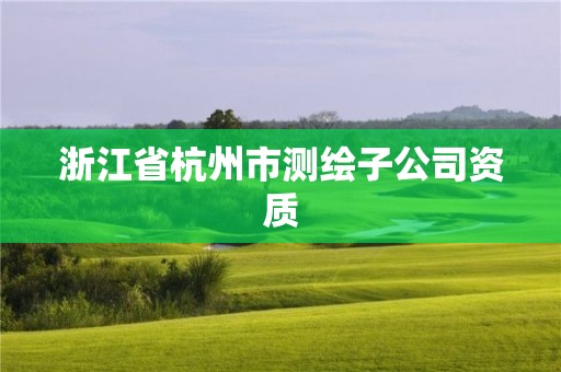 浙江省杭州市测绘子公司资质