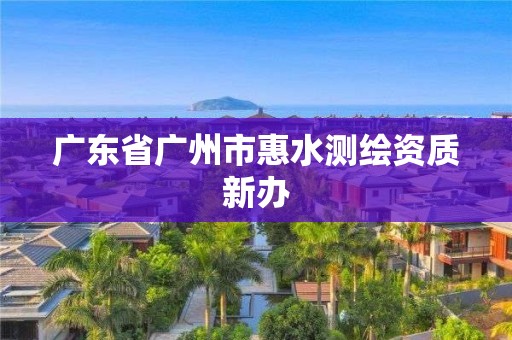 广东省广州市惠水测绘资质新办