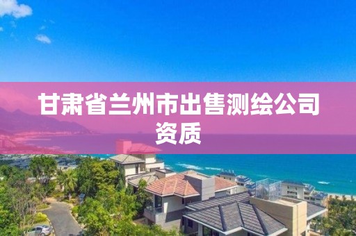 甘肃省兰州市出售测绘公司资质