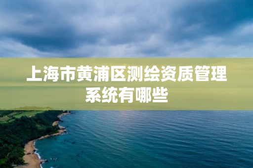 上海市黄浦区测绘资质管理系统有哪些