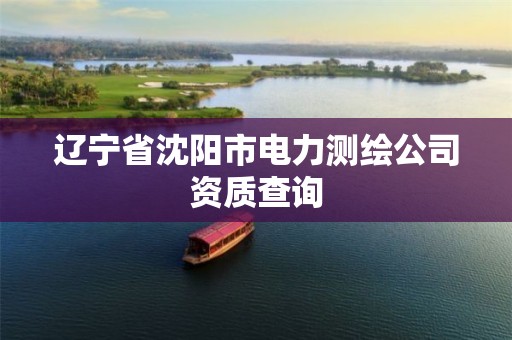 辽宁省沈阳市电力测绘公司资质查询