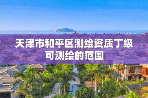 天津市和平区测绘资质丁级可测绘的范围