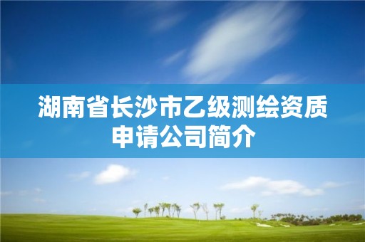 湖南省长沙市乙级测绘资质申请公司简介