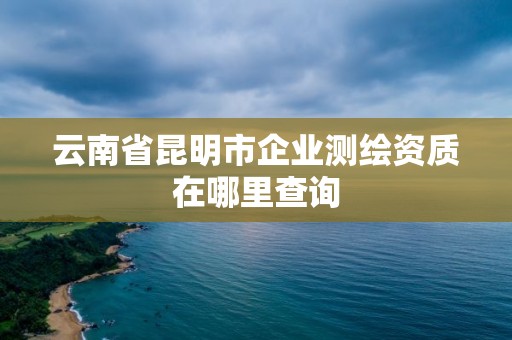 云南省昆明市企业测绘资质在哪里查询