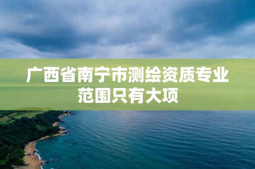 广西省南宁市测绘资质专业范围只有大项