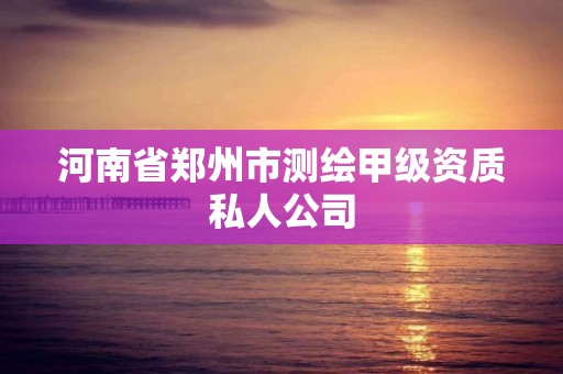 河南省郑州市测绘甲级资质私人公司