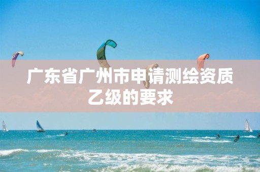 广东省广州市申请测绘资质乙级的要求