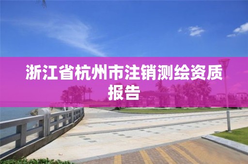 浙江省杭州市注销测绘资质报告