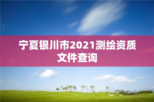 宁夏银川市2021测绘资质文件查询