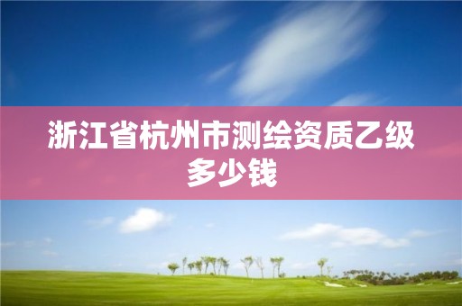 浙江省杭州市测绘资质乙级多少钱