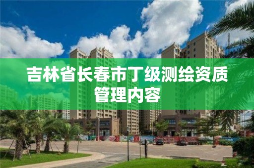 吉林省长春市丁级测绘资质管理内容