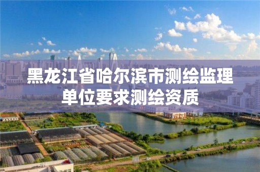 黑龙江省哈尔滨市测绘监理单位要求测绘资质