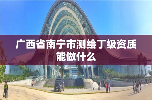 广西省南宁市测绘丁级资质能做什么