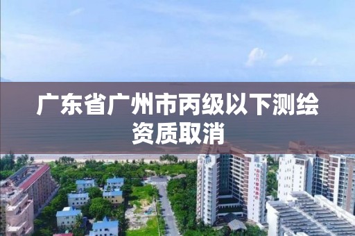 广东省广州市丙级以下测绘资质取消