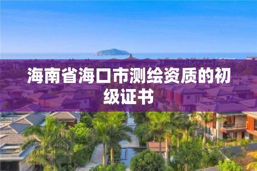 海南省海口市测绘资质的初级证书