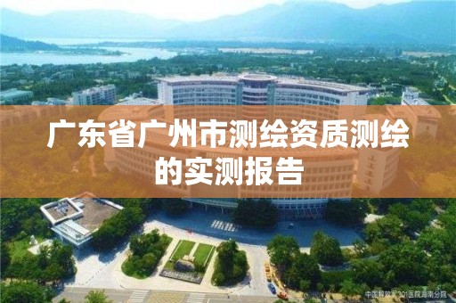 广东省广州市测绘资质测绘的实测报告