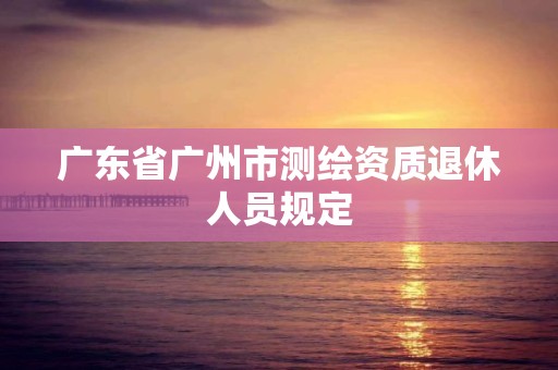 广东省广州市测绘资质退休人员规定