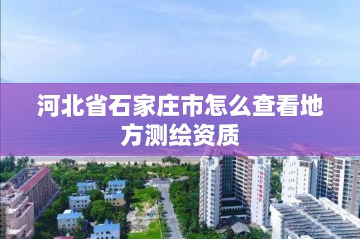 河北省石家庄市怎么查看地方测绘资质