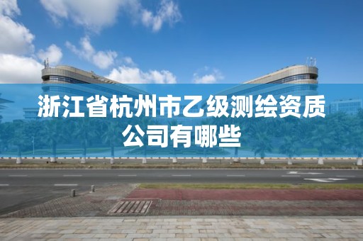 浙江省杭州市乙级测绘资质公司有哪些