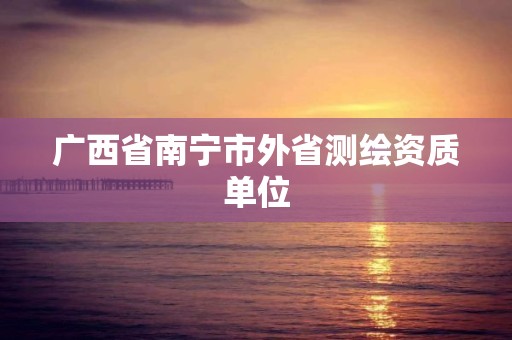 广西省南宁市外省测绘资质单位