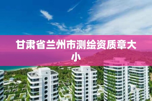 甘肃省兰州市测绘资质章大小