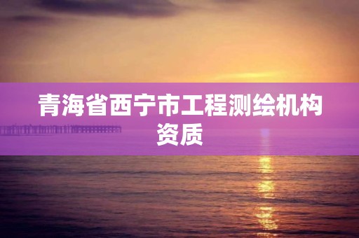 青海省西宁市工程测绘机构资质