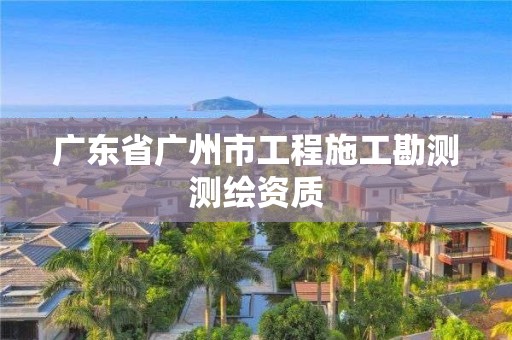 广东省广州市工程施工勘测测绘资质