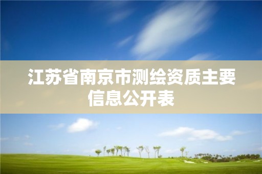 江苏省南京市测绘资质主要信息公开表