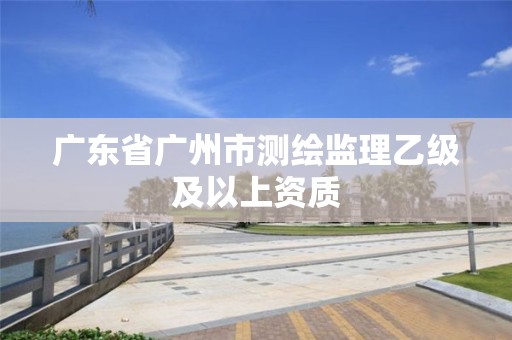 广东省广州市测绘监理乙级及以上资质