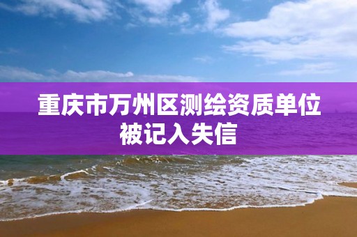 重庆市万州区测绘资质单位被记入失信