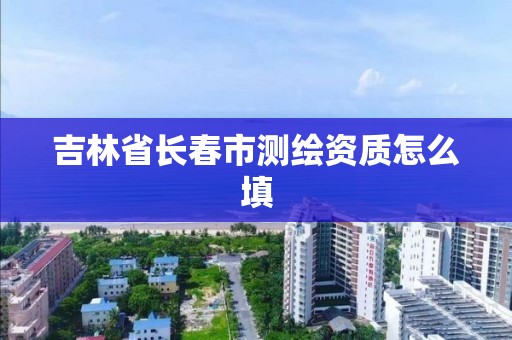 吉林省长春市测绘资质怎么填