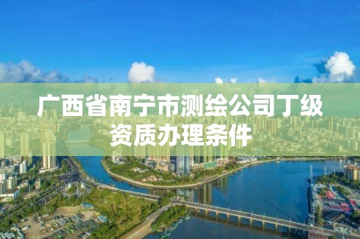 广西省南宁市测绘公司丁级资质办理条件