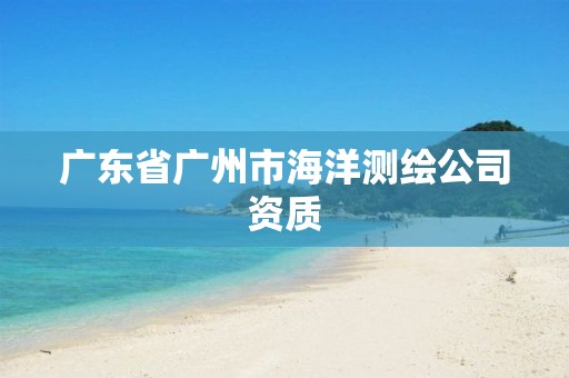 广东省广州市海洋测绘公司资质