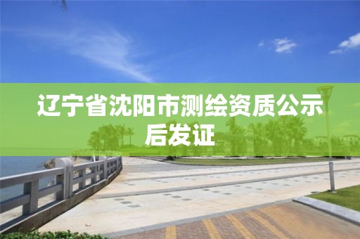 辽宁省沈阳市测绘资质公示后发证