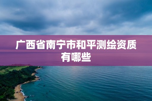 广西省南宁市和平测绘资质有哪些